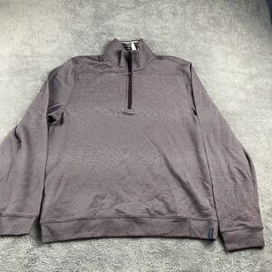 Perry Ellis Textured Knit Quarter-Zip Sweatshirt Mens Medium Red Long Sleeve NWT